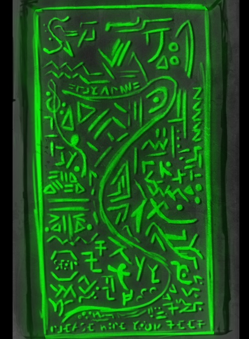 The runes light up.